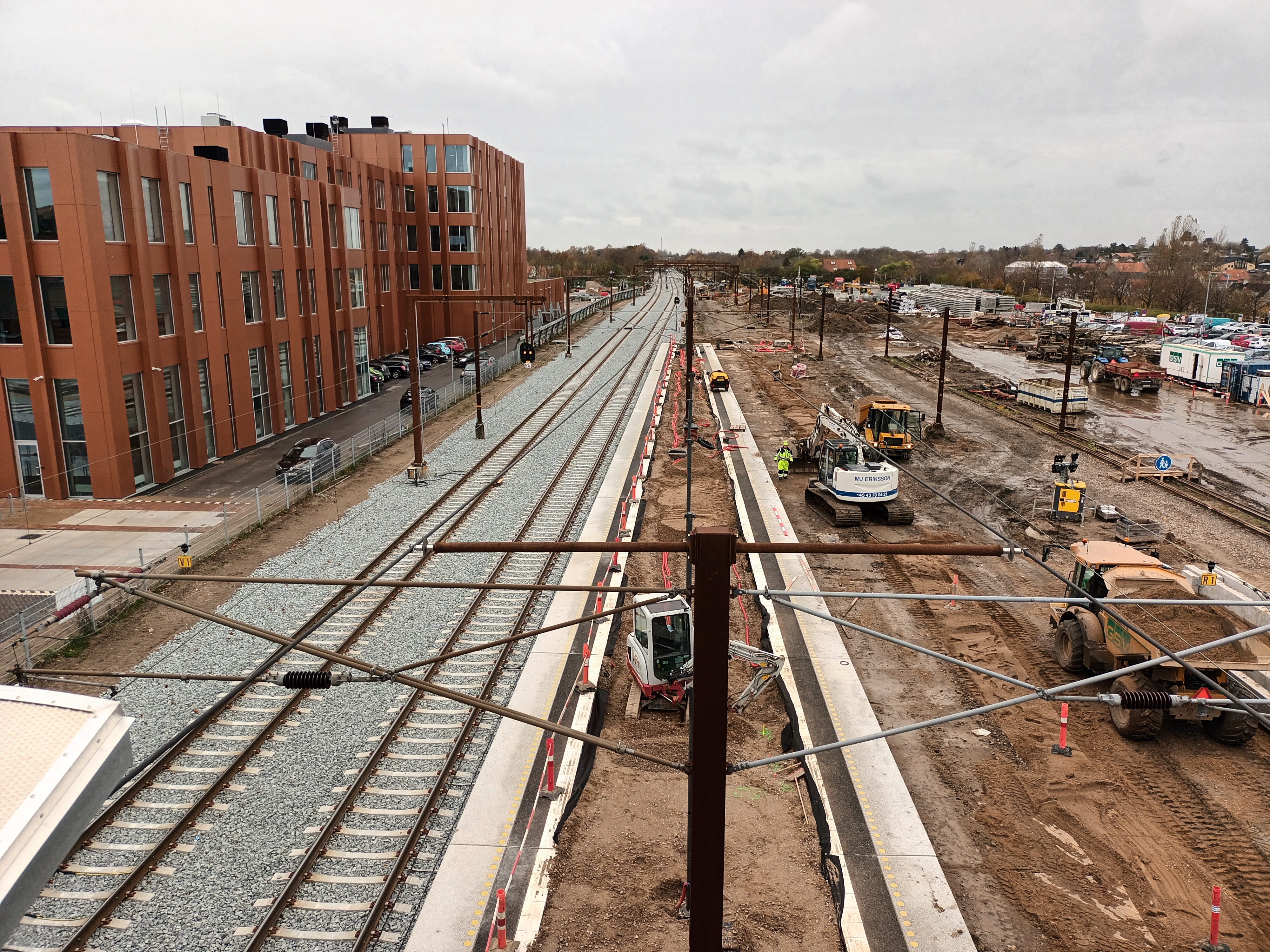 Sporombygning på Slagelse Station november 2021