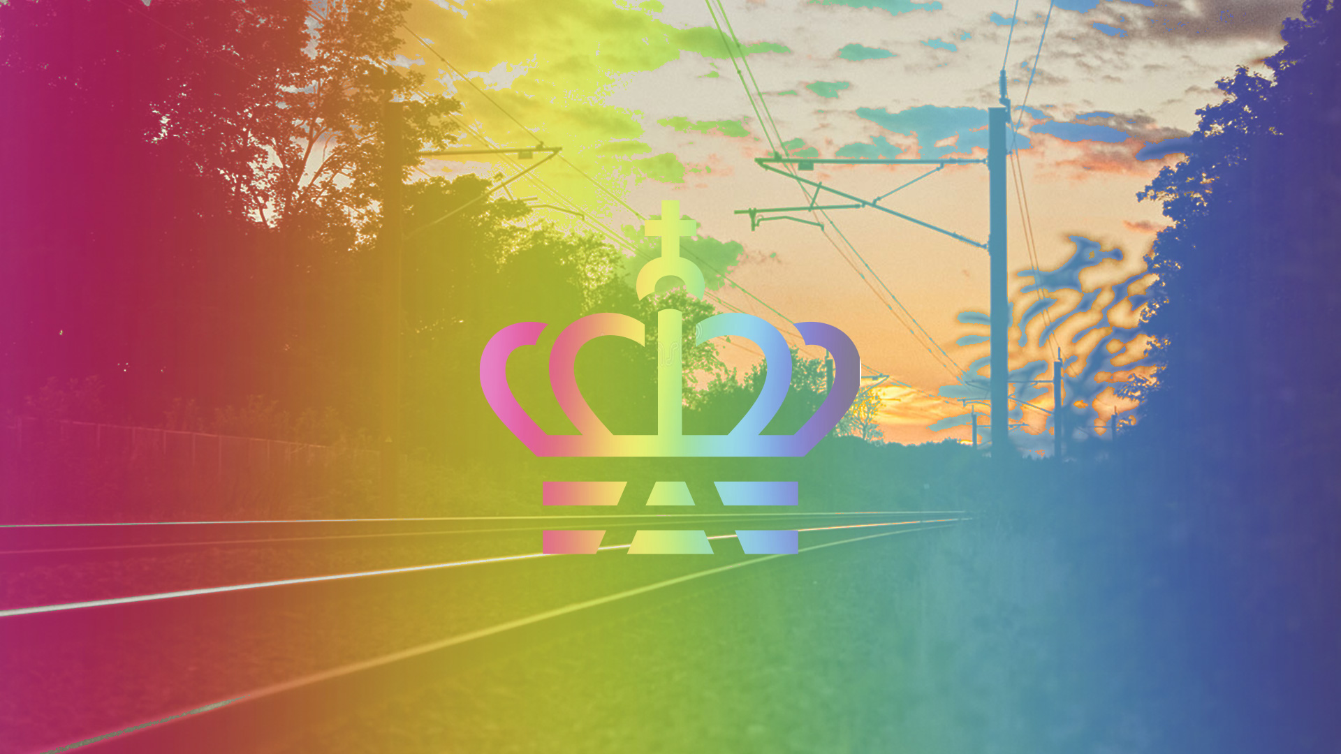 Banedanmarks logo i regnbuefarver