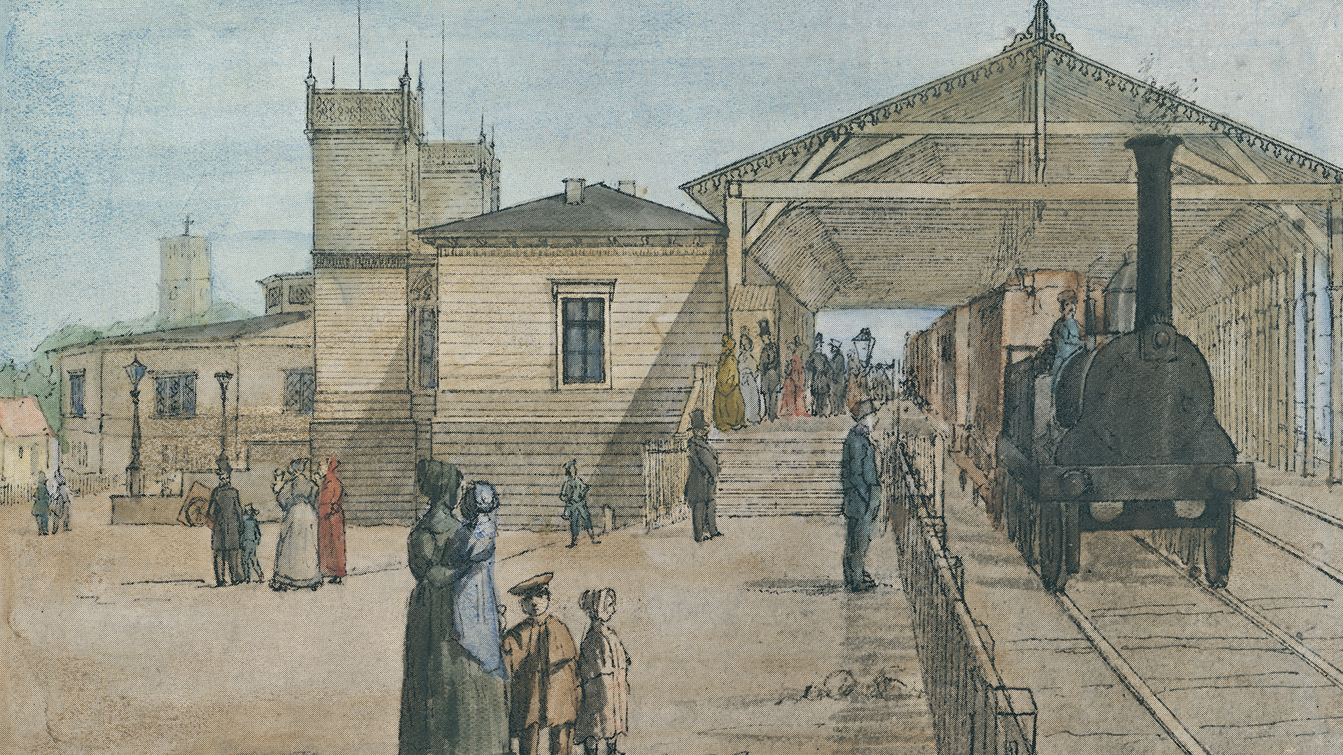 Københavns første hovedbanegård med perron (1849)