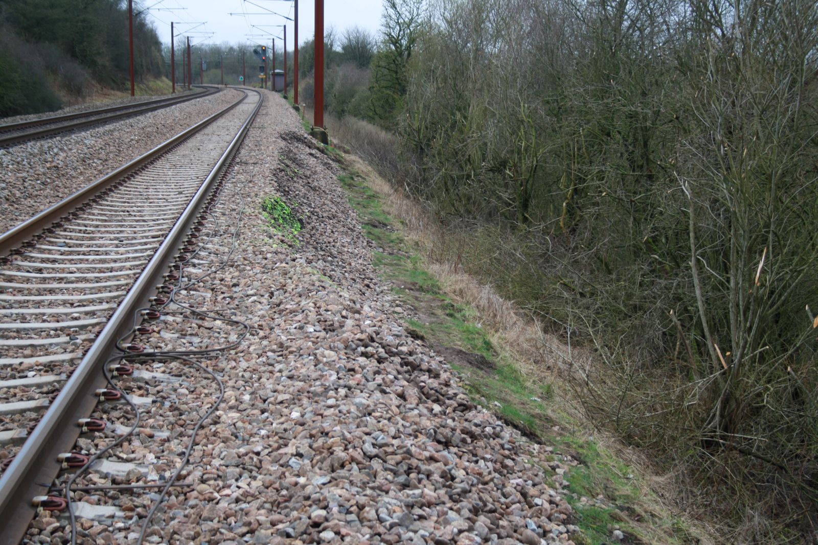 Mindre dæmningsskred ved Lunderskov